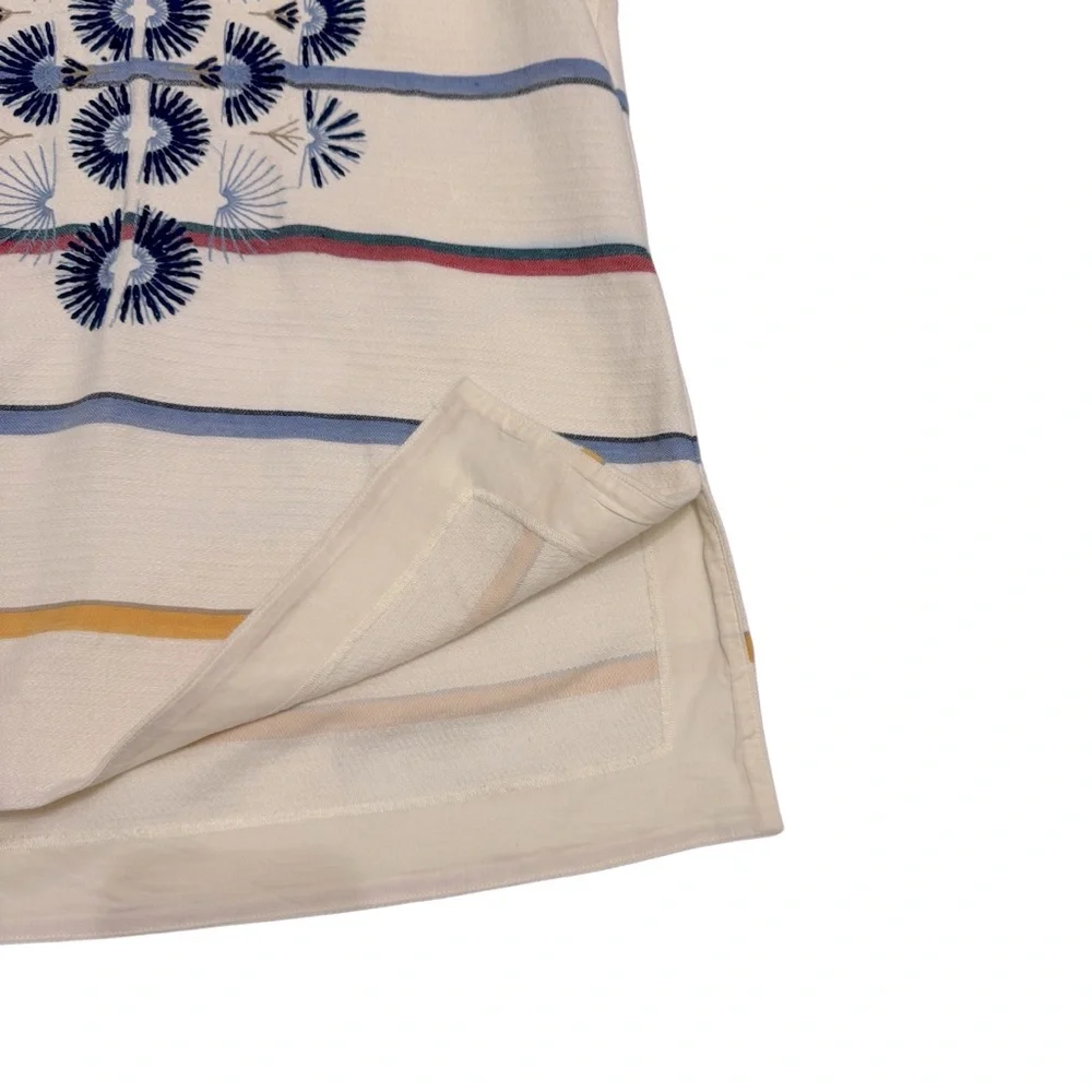 Tory Burch‎ Avery Sleeveless Tunic Top Linen Blend Beige High Low Hem Sz 4